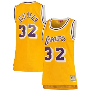 Accattivante Cool Magic Johnson Los Angeles Lakers Women's 1984/85 Hardwood Classics Swingman Jersey Gold