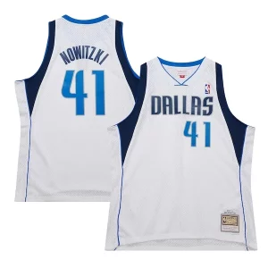 Accattivante Stupendo Dirk Nowitzki Dallas Mavericks 2010/11 Hardwood Classics Swingman Jersey White