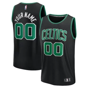 Accattivante Elegante Boston Celtics Youth Custom Fast Break Jersey Black Statement Edition/Kelly Green/White