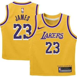 Cool Pratico LeBron James Los Angeles Lakers Nike Preschool Dri FIT Swingman Player Jersey Icon Edition Gold