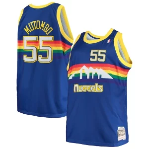 Attraente Dikembe Mutombo Denver Nuggets 1991/92 Big & Tall Hardwood Classics Swingman Jersey Royal