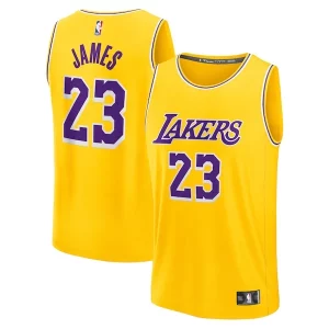 Attraente LeBron James Los Angeles Lakers Youth Fast Break Replica Player Jersey Icon Edition Gold
