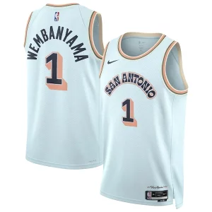 Attraente Versatile Victor Wembanyama San Antonio Spurs Nike Unisex 2024/25 Swingman Player Jersey City Edition Light Blue