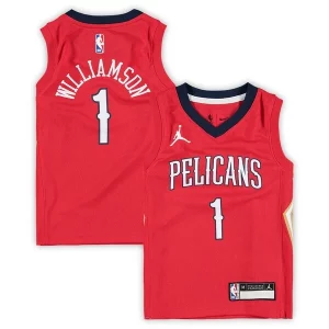 Attraente Zion Williamson New Orleans Pelicans Jordan Brand Preschool 2020/21 Fast Break Replica Jersey Statement Edition Red