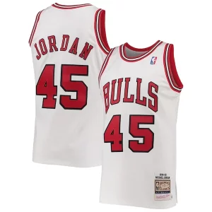 Bellissimo Attraente Magnifico Men's Chicago Bulls Michael Jordan White 1994 95 Hardwood Classics Authentic Player Jersey