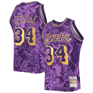 Bellissimo Eccezionale Raffinato Shaquille O'Neal Los Angeles Lakers Hardwood Classics 1996/97 Lunar New Year Swingman Jersey Purple