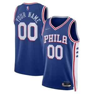Bellissimo Lussuoso Resistente Philadelphia 76ers Nike 2021/22 Diamond Swingman Custom Jersey Icon Edition Royal