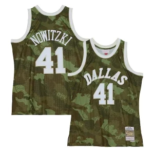 Bellissimo Ottimo Dirk Nowitzki Dallas Mavericks Hardwood Classics 1998/99 Ghost Green Swingman Jersey Camo