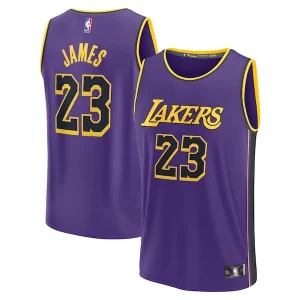 Bellissimo Prestigioso LeBron James Los Angeles Lakers Youth Fast Break Replica Player Jersey Statement Edition Purple