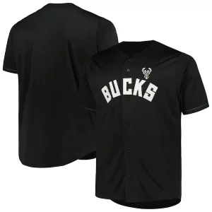Bellissimo Robusto Milwaukee Bucks Profile Big & Tall Pop Jersey Black