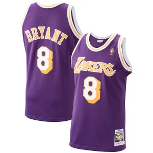 Carino Fantastico Men's Los Angeles Lakers Kobe Bryant Purple 1996/97 Hardwood Classics Authentic Jersey/Gold/Royal