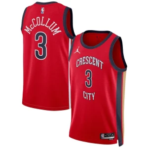 Carino CJ McCollum New Orleans Pelicans Jordan Brand Unisex Swingman Jersey Statement Edition Red