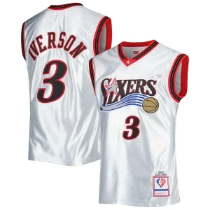 Carino Ottimo Allen Iverson Philadelphia 76ers 2000/01 Hardwood Classics 75th Anniversary Swingman Jersey Platinum