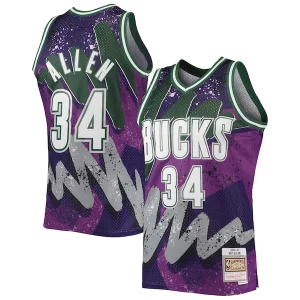 Carino Ottimo Raffinato Ray Allen Milwaukee Bucks Hardwood Classics 2000/01 Hyper Hoops Swingman Jersey Purple