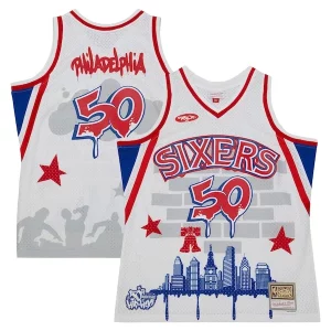 Carino Philadelphia 76ers x Tats Cru Hardwood Classics Fashion Jersey White