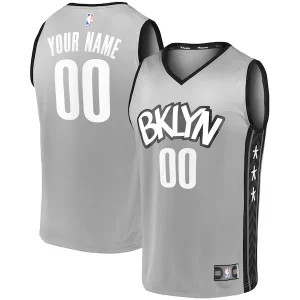 Classico Accattivante Brooklyn Nets Youth Custom Fast Break Replica Jersey Gray Statement Edition