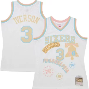 Classico Allen Iverson Philadelphia 76ers 2002/03 Swingman Sidewalk Sketch Jersey White