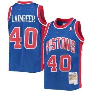 Classico Bill Laimbeer Detroit Pistons Youth 1988/89 Hardwood Classics Swingman Jersey Blue