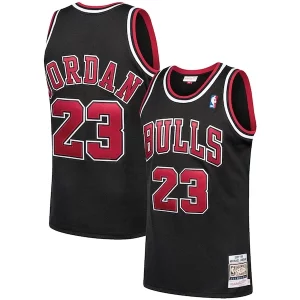 Classico Lussuoso Michael Jordan Chicago Bulls 1997/98 Hardwood Classics Authentic Jersey Black/Scarlet/White
