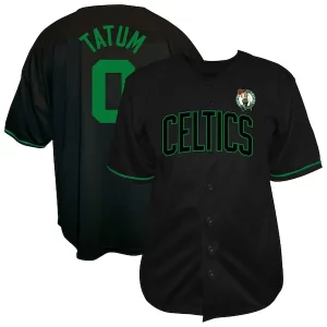 Classico Meraviglioso Resistente Jayson Tatum Boston Celtics Profile Big & Tall Name & Number Button Up Jersey Black