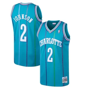 Classico Trendy Delizioso Larry Johnson Charlotte Hornets 1992/93 Hardwood Classics Swingman Jersey Teal