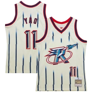 Comodo Accattivante Carino Yao Ming Houston Rockets Chainstitch Swingman Jersey Cream
