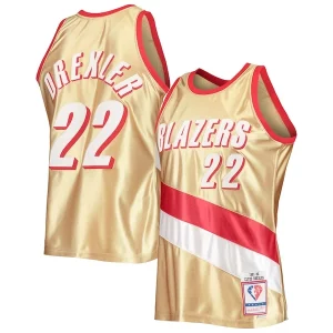 Comodo Classico Clyde Drexler Portland Trail Blazers 75th Anniversary 1991/92 Hardwood Classics Swingman Jersey Gold
