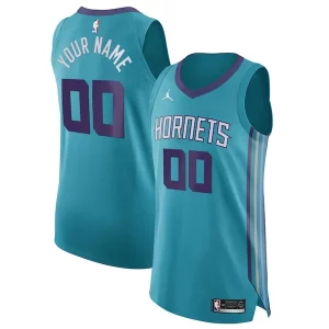 Comodo Fascinante Lussuoso Charlotte Hornets Jordan Brand Authentic Custom Jersey Teal Icon Edition