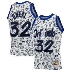Comodo Incantevole Raffinato Shaquille O'Neal Orlando Magic 1994/95 Hardwood Classics Doodle Swingman Player Jersey White