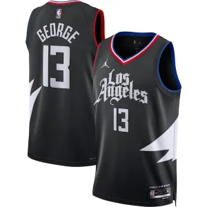 Comodo Lussuoso Trendy Paul George LA Clippers Jordan Brand Unisex Swingman Jersey Statement Edition Black