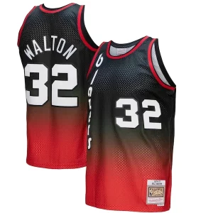 Cool Bill Walton Portland Trail Blazers 1976/77 Hardwood Classics Fadeaway Swingman Player Jersey Red/Black