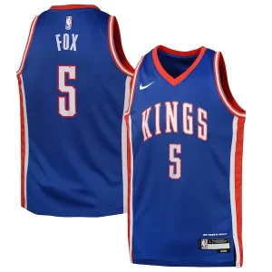 Cool Meraviglioso De'Aaron Fox Sacramento Kings Nike Youth 2024/25 Swingman Player Jersey City Edition Blue