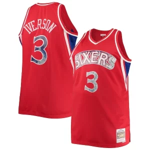 Delizioso Allen Iverson Philadelphia 76ers Big & Tall 1996/97 NBA 75th Anniversary Diamond Swingman Jersey Red