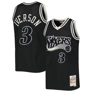 Delizioso Fantastico Allen Iverson Philadelphia 76ers Hardwood Classics Off Court Swingman Jersey Black