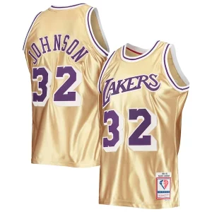 Delizioso Magic Johnson Los Angeles Lakers 75th Anniversary 1984/85 Hardwood Classics Swingman Jersey Gold