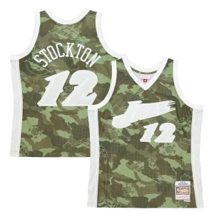 Delizioso Meraviglioso Carino John Stockton Utah Jazz Hardwood Classics 1998/99 Ghost Green Swingman Jersey Camo