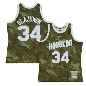 Delizioso Pratico Hakeem Olajuwon Houston Rockets Hardwood Classics 1993/94 Ghost Green Swingman Jersey Camo