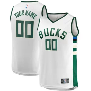 Duraturo Classico Moderno Milwaukee Bucks Youth Fast Break Replica Custom Jersey Association Edition White