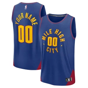 Duraturo Denver Nuggets Fast Break Custom Jersey Statement Edition Blue/Navy