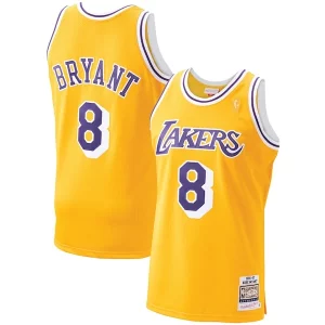 Duraturo Men's Los Angeles Lakers Kobe Bryant Gold 1996 97 Hardwood Classics Authentic Player Jersey
