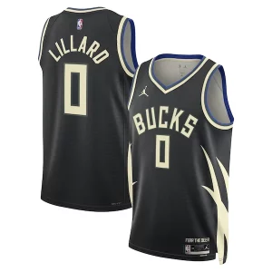 Duraturo Prestigioso Carino Damian Lillard Milwaukee Bucks Jordan Brand Unisex Swingman Player Jersey Statement Edition Black