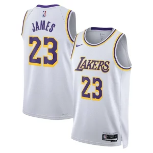 Duraturo Sofisticato LeBron James Los Angeles Lakers Nike Unisex Swingman Jersey Association Edition White/Gold