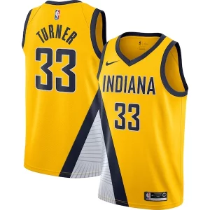 Eccezionale Attraente Meraviglioso Myles Turner Indiana Pacers Nike Swingman Jersey Gold Statement Edition