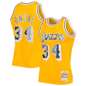 Eccezionale Cool Duraturo Shaquille O'Neal Los Angeles Lakers 1996 97 Hardwood Classics NBA 75th Anniversary Diamond Swingman Jersey Gold