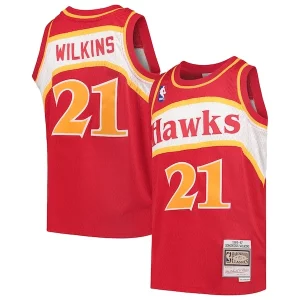 Eccezionale Lussuoso Dominique Wilkins Atlanta Hawks Youth 1986/87 Hardwood Classics Swingman Throwback Jersey Red