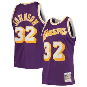 Eccezionale Magnifico Fantastico Magic Johnson Los Angeles Lakers 1984/85 Hardwood Classics Swingman Jersey Purple/Gold