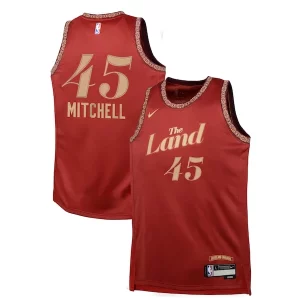 Elegante Comodo Duraturo Donovan Mitchell Cleveland Cavaliers Nike Youth Swingman Replica Jersey City Edition Wine