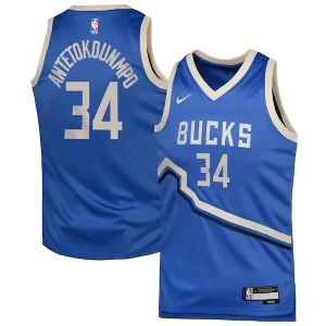 Elegante Giannis Antetokounmpo Milwaukee Bucks Nike Youth 2024/25 Swingman Player Jersey City Edition Royal