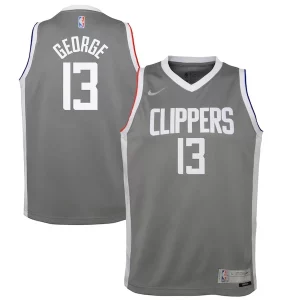Elegante Splendido Gorgeous Paul George LA Clippers Nike Youth 2020/21 Swingman Player Jersey Gray Earned Edition