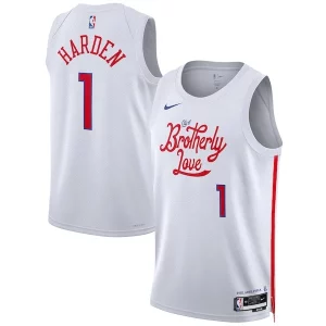 Elegante Stupendo James Harden Philadelphia 76ers Nike Unisex 2022/23 Swingman Jersey City Edition White